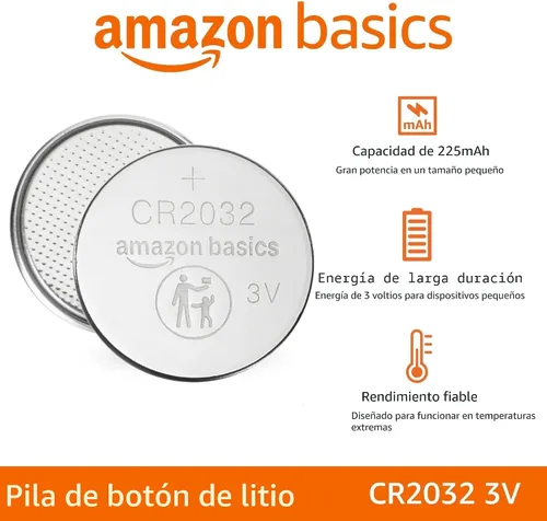 Vista 2 de Amazon Basics Baterías de litio CR2032, paquete de 4, paquete a prueba de niños, sin recubrimiento, compatible con AirTag