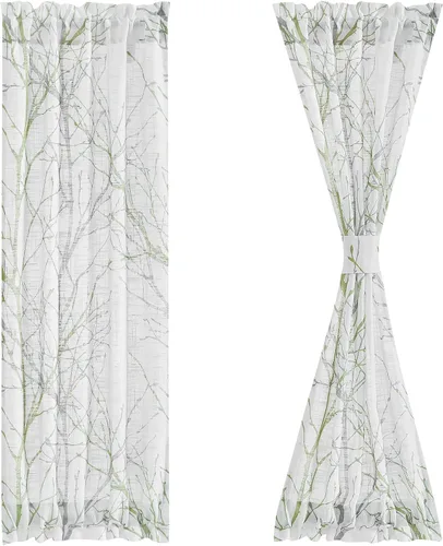 Vista 13 de Fmfunctex - Cortinas con estampado de ramas para puerta