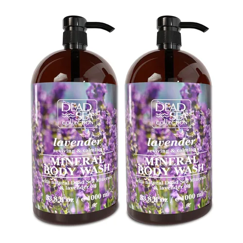 Vista 13 de Dead Sea Collection Gel de baño Almond Vanilla para mujeres y hombres, con minerales puros del mar muerto y aceite de almendras dulces, limpia e