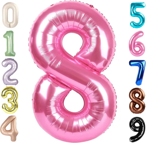 Vista 175 de Globos del números 0 de 40 pulgadas para formar los números 10, 20, 30, 40, 50, 60, 70, 80, 90, 100, para decoración de cumpleaños, bodas, eventos
