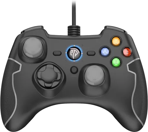 Vista 9 de EasySMX Controlador de juegos con cable, mando de juegos de PC con doble vibración Turbo y botones de disparo para WindowsSteamAndroidPS3TV Box