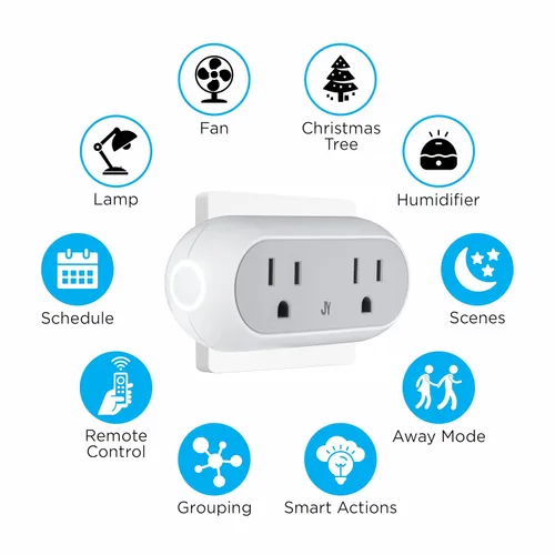 Vista 5 de Eyely GLP1002A Smart Dual Plug, no requiere concentrador, control remoto de aplicación WiFi, Alexa, compatible con Google Home Assistant