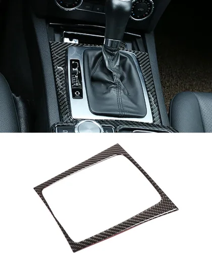 Vista 8 de Cubierta del marco del panel de cambios de la consola central con moldura, estilo de patrón de fibra de carbono, accesorios de decoración