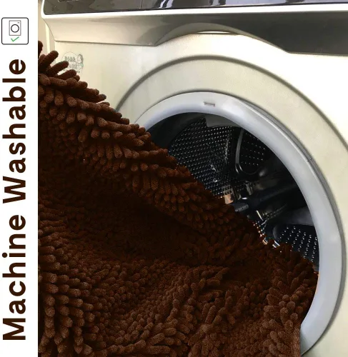 Vista 4 de Tapete de baño marrón de 20 x 31 pulgadas, tapete para entrada a casa, cama de mascotas, tapete de felpilla lanudo para mascotas, tapete de área