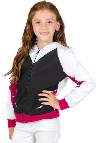 Vista 2 de Marvel Spider-Man Spider-Gwen Ghost Spider - Sudadera con capucha y cremallera para niñas pequeñas y grandes
