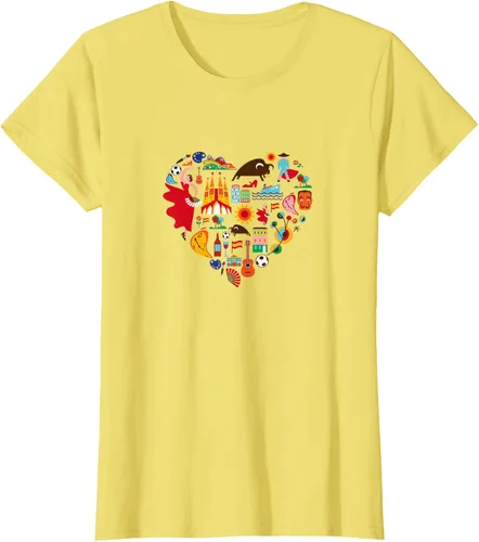 Vista 25 de I Love España Cute Español Orgullo, Madrid Barcelona playera, niños 10, Lemon Limón