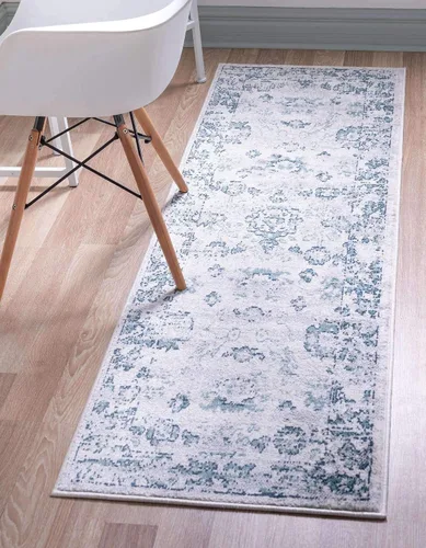 Vista 14 de Unique Loom Sumter Collection Edmunds - Alfombra de área (2 pies x 6 pies, gris/marfil)
