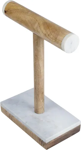Vista 3 de Creative Home 74863Natural Mármol Blanco & Mango Madera Collar, Bangle Bar, Display Stand
