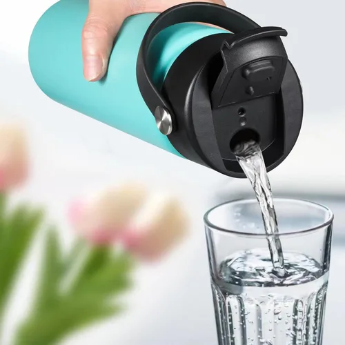 Vista 6 de Tapa abatible para Hydro Flask de boca ancha de 32 40 onzas con mango flexible, tapa de café de repuesto compatible con Hydroflask, Nalgene y más.