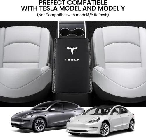 Vista 5 de Funda para consola central central de automóvil compatible con Tesla Model 3/Y 2017-2024, impermeable, almohadilla protectora resistente a