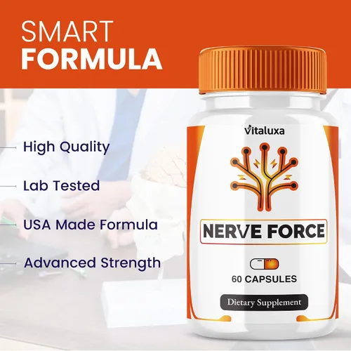 Vista 5 de Suplemento de neuropatía de fuerza nerviosa, cápsulas NerveForce para la salud cerebral, apoyo de memoria, fuerza máxima, fórmula de cápsula