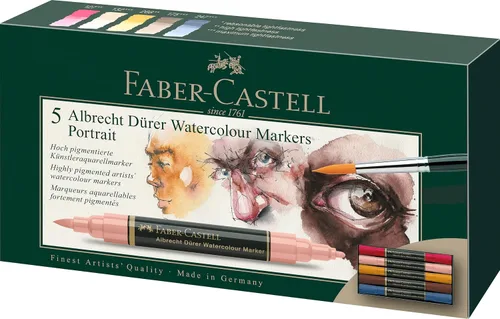 Vista 8 de Faber-Castell Albrecht Durer - Marcadores de acuarela - Tonos grises - Cartera de 5, marcadores de acuarela para adultos