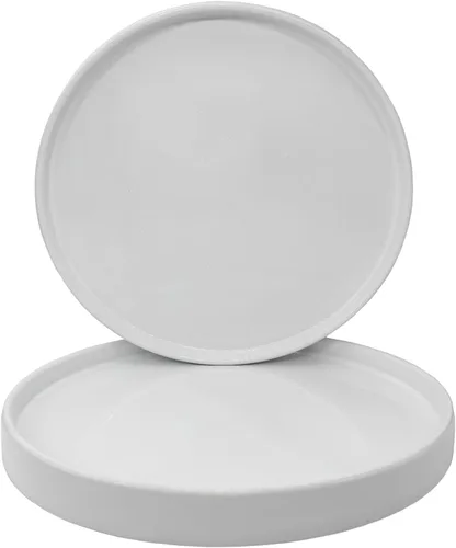 Vista 13 de Yukfona - 4 bandejas de cerámica para macetas, bandejas de 4 5 6 7 8 9 10 11 12 13 pulgadas para interior y exterior, resistente, duradera, base