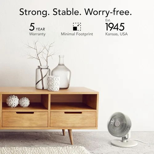 Vista 6 de Vornado Ventilador de mesa REFRESH 8 con almohadillas de aroma de aromaterapia, base giratoria, fácil de limpiar, 3 ajustes de velocidad