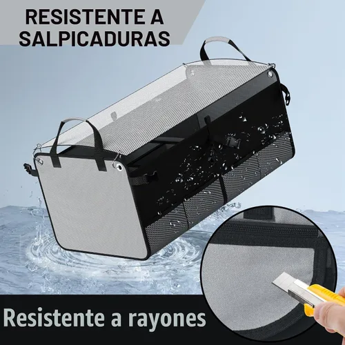 Vista 6 de SugarFox Organizador de maletero de automóvil para SUV, 63 L + 26 L, almacenamiento modular, resistente, plegable, impermeable, cubiertas suaves