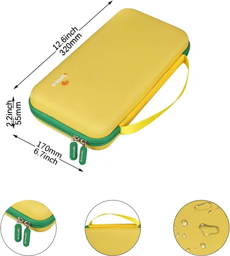 Vista 6 de Aproca Funda compatible con el kit de fabricación de pulseras de la amistad, bolsa portátil de almacenamiento para accesorios, color amarillo