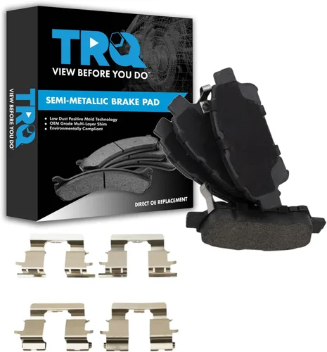 Vista 34 de TRQ Pastillas de freno delanteras semi metálicas compatibles con Ford Expedition 2018-2021 F-150 2018-2020 Lincoln Navigator 2018-2022