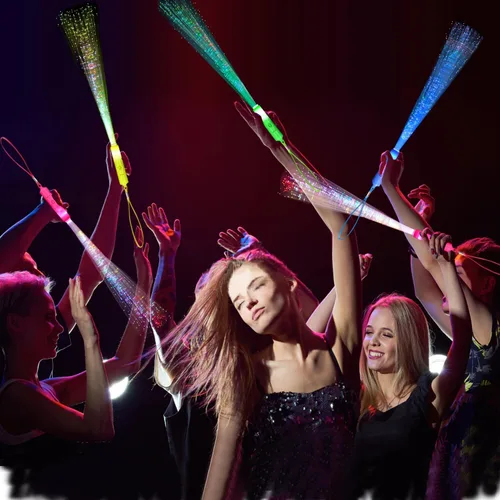 Vista 5 de Paquete de 30 varitas LED de fibra óptica, barras luminosas a granel con 3 modelos intermitentes para Navidad, día de San Valentín, conciertos