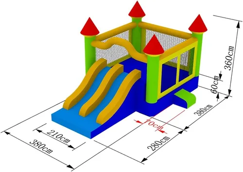 Vista 6 de Cloud 9 - Castillo de doble diapositiva de grado comercial 100% PVC y ventilador