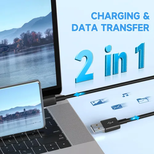 Vista 3 de Cable micro USB 3M de 10 pies, carga y transferencia de datos, cable de alimentación micro USB para cámara Wyze Cam YI Nest Cam Blink Netvue Kasa