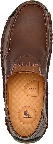 Vista 3 de ENLEN&BENNA Mocasines para hombre, informales, de cuero, ligeros, cómodos, para conducir, caminar