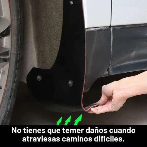 Vista 3 de 4 aletas de barro para automóvil, ajuste universal, protectores contra salpicaduras de goma sin colisiones para coche SUV Long