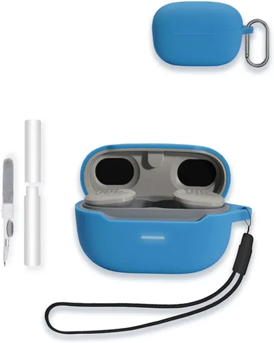 Vista 16 de Funda para JBL Endurance Race TWS True Wireless Sports Earbuds, WUNIAK Soft Silicone Protector, portátil, resistente a los arañazos, a los golpes