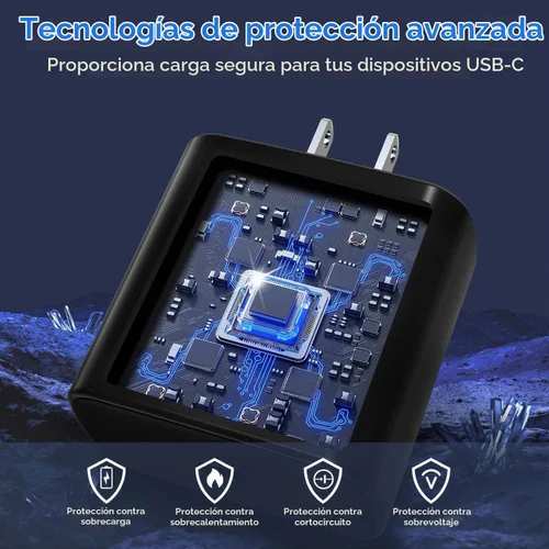 Vista 4 de Cargador para iPhone 17 de carga rápida, paquete de 2 adaptadores de alimentación USB C de 45 W y cable USB C a C de 10 pies tipo C para iPhone 17