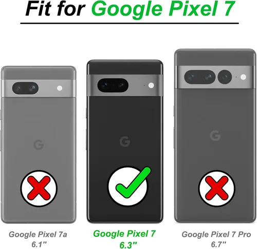 Vista 2 de para Pixel 7 Funda con protector de pantalla HD, a prueba de golpes para Google Pixel 7 Funda de teléfono con soporte magnético de anillo de 360°