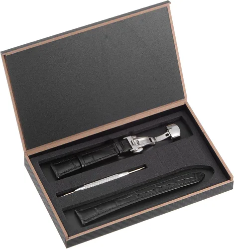 Vista 7 de uxcell Correa de reloj de cuero de varios tamaños con hebilla de despliegue rápida para hombres y mujeres
