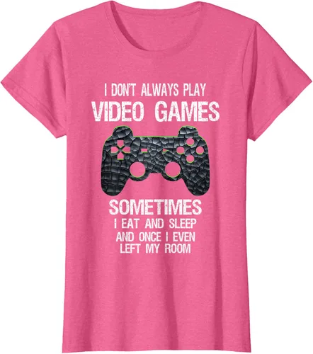 Vista 73 de Funny Gamer Video Games - Camiseta para niños y adolescentes, ajuste clásico, color negro, mezcla de algodón, Negro