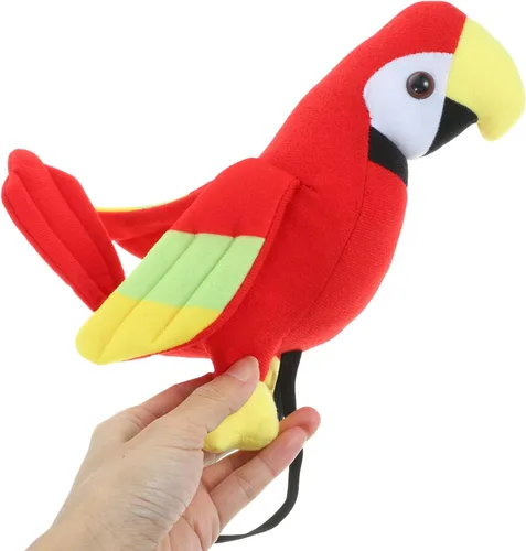 Vista 2 de Toddmomy Accesorio de hombro de loro pirata, loro pirata de peluche de Halloween en el hombro para niños y adultos, accesorios de disfraces