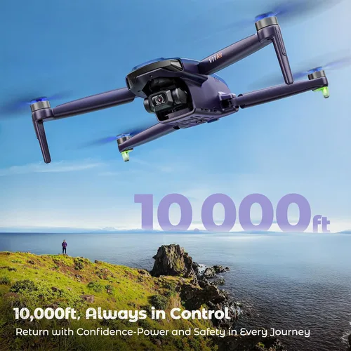 Vista 5 de V11Air Drone con cámara UHD 6K para adultos, cardán sin escobillas de 3 ejes, video 4K/30FPS, tiempo de vuelo de 70 minutos con 2