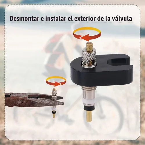 Vista 4 de Kit de reparación de núcleo de válvula para Presta, 4 núcleos de válvula, 4 tapas de núcleo de válvula, 4 tuercas, 2 tapas de plástico, 2