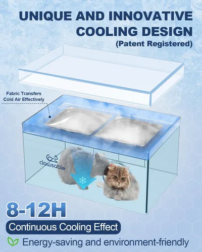 Vista 2 de Clawsable Casa refrescante para gatos al aire libre, resistente a la intemperie y aislada para gatos de interiores/exteriores, refugio impermeable