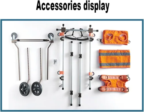 Vista 5 de Silla de ruedas ajustable para perros Silla de ruedas portátil para patas traseras Carrito para perros Ayuda a mascotas pequeñas con patas