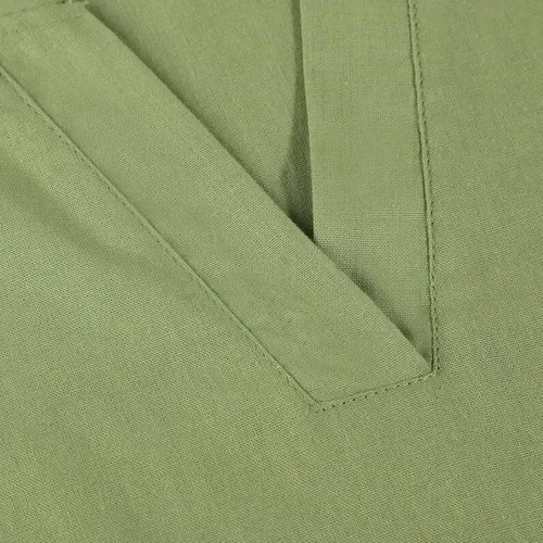 Vista 7 de Blusas para mujer de talla grande blusa de manga larga de algodón y lino con cuello en V estilo túnica de ajuste holgado