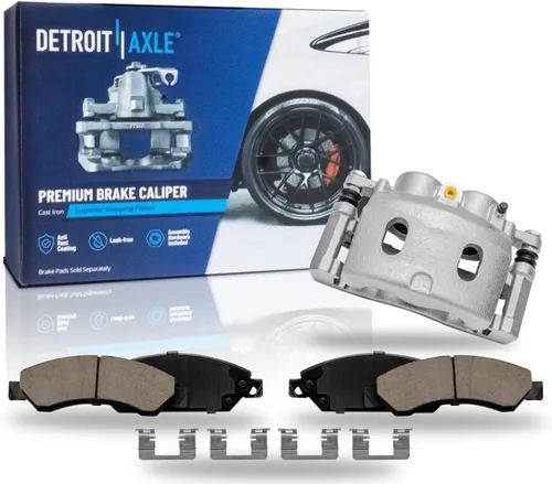 Vista 136 de Detroit Axle - Pastillas de freno de cerámica delanteras Reemplazo de pinza de freno derecha para Dodge Ram 1500 Dakota, Ram 1500 Classic - Juego