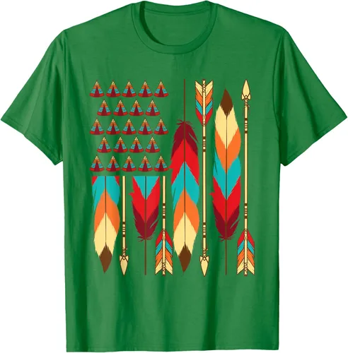 Vista 5 de Native American Bandera - Camiseta de veteranos indígenas del Mes del Orgullo, Negro, S