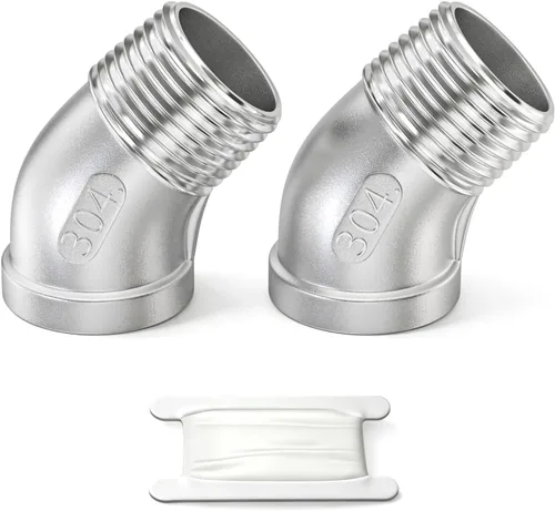 Vista 46 de TAISHER 2 piezas de acero inoxidable 304 accesorios de codo de 90 grados, tubo hembra NPT de 1 pulgada a 1 pulgada NPT hembra 304 accesorio