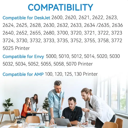 Vista 2 de Paquete combinado de cartuchos de tinta 65XL de repuesto para HP Ink 65, color negro, compatible con DeskJet 3755 2655 3752 3720 3722 3723 3758 2652