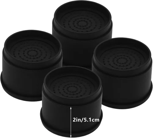 Vista 16 de 4 juegos de elevadores de muebles - elevadores de cama negros de 1", 2" o 3" pulgadas, elevadores redondos apilables resistentes para mesa, sofá