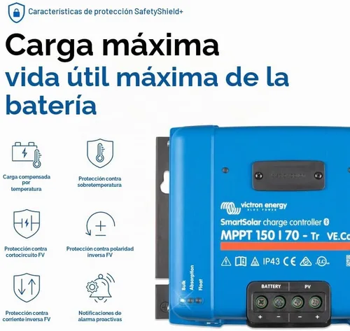 Vista 7 de Victron Energy SmartSolar MPPT Tr VE. Can Controlador de Carga Solar (Bluetooth) - Controladores de Carga para Paneles Solares - 150V, 70 amperios