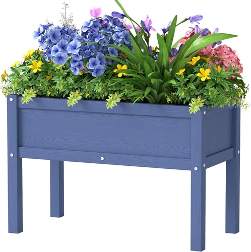 Vista 17 de Cama de jardín elevada pequeña de HDPE, jardinera elevada con patas, jardinera para exteriores resistente a la intemperie, camas elevadas para Aruba