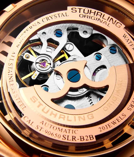 Vista 3 de Stuhrling Original Relojes de esqueleto para hombre, reloj automático para hombre, reloj de vestir para hombre, reloj de vestir para hombre, reloj
