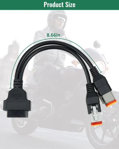 Vista 6 de Cable OBD2 de 16 pines a 4 pines+6 pines para motocicleta Harley Davidson, cable adaptador de escáner OBD funciona con muchas herramientas