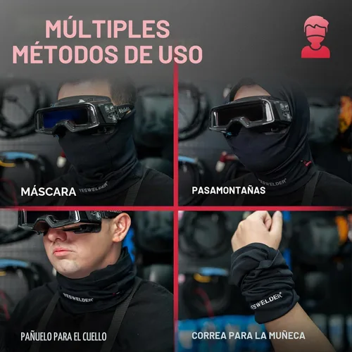 Vista 3 de YESWELDER Polaina de cuello resistente a la llama, bandana de máscara facial de soldadura