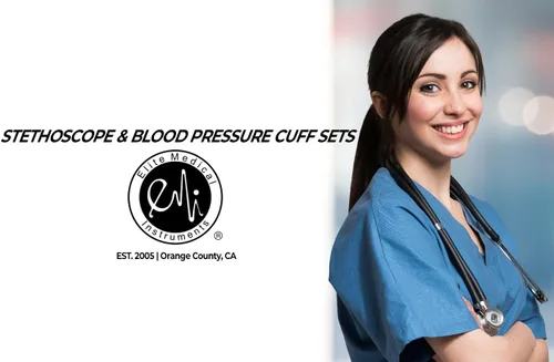 Vista 5 de EMI EBE-340 Sprague Rappaport - Estetoscopio con esfigmomanómetro aneroide negro manual para presión arterial (celeste/negro)