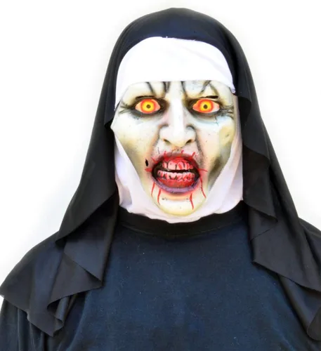 Vista 2 de Acid Tactical Halloween Comic-con Cosplay Máscara de látex de miedo VALAK La monja 2018