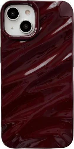 Vista 9 de Caseative - Carcasa para iPhone 13, color negro Patrón de ondulación de agua Forma de onda rizada suave